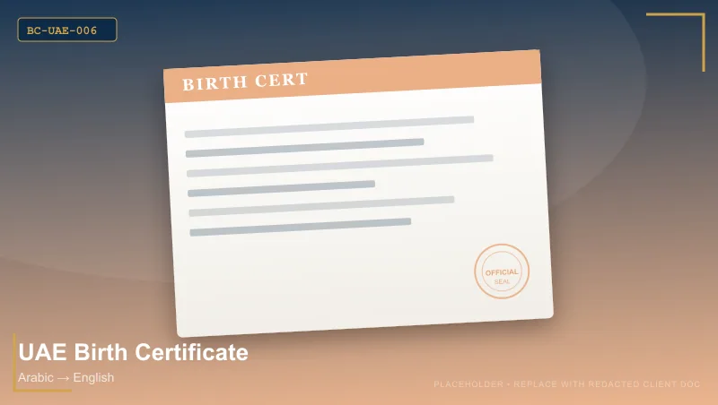 شهادة ميلاد إماراتية — product document
